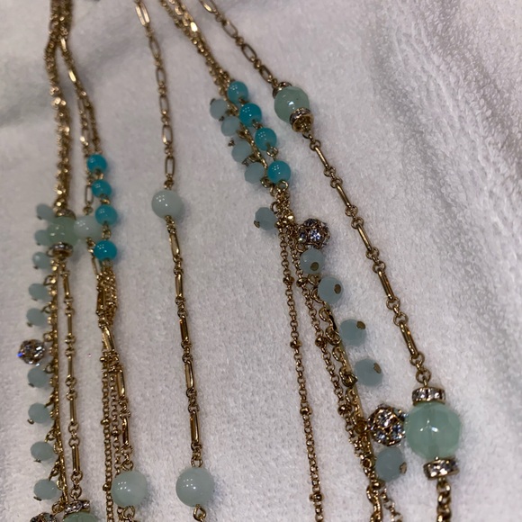 Vineyard Haven Jewelry Nwt Necklace Aqua And Gold Poshmark